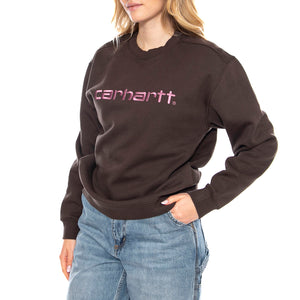 W Carhartt Sweatshirt Vitola / Phlox - Marrone - Felpa Donna I033647_39L_XX . CARHARTT WIP 