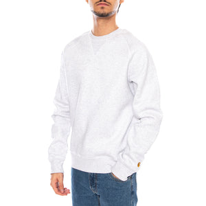 Chase Sweat Ash Heather / Gold - Felpa Girocollo Uomo Grigia I033660.00JXX . CARHARTT WIP 