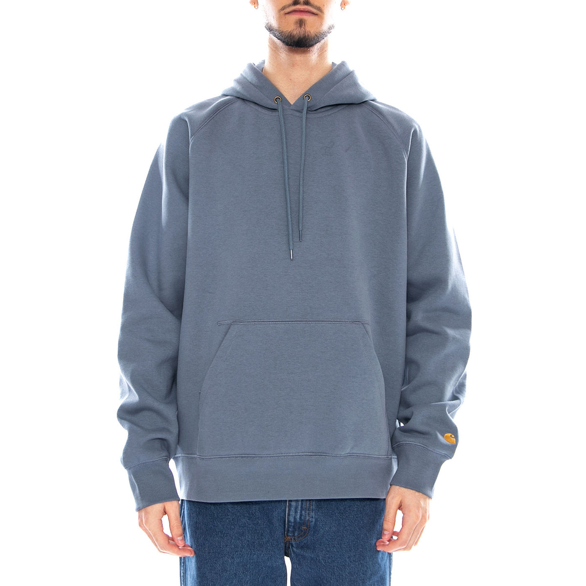 Hooded Chase Sweat Angelite / Gold - Felpa con Cappuccio Uomo Verde I033661.37ZXX . CARHARTT WIP 