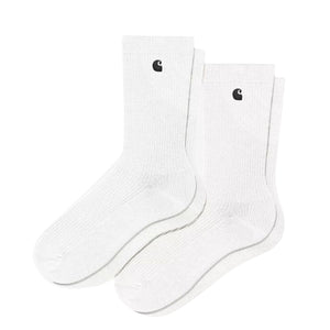 Madison Pack Socks White / Black + White / Black - Set da Due Paia di Calzini Bianchi con Logo C I034572.1A6XX . CARHARTT WIP 