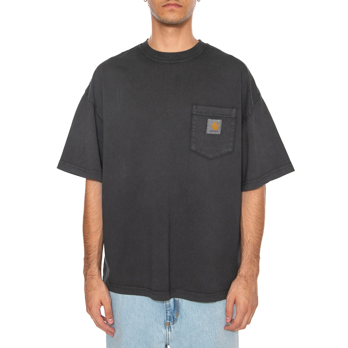 S/S Hudson Pocket T-Shirt Black - Maglietta Girocollo Uomo Nera I035140.895F . CARHARTT WIP 