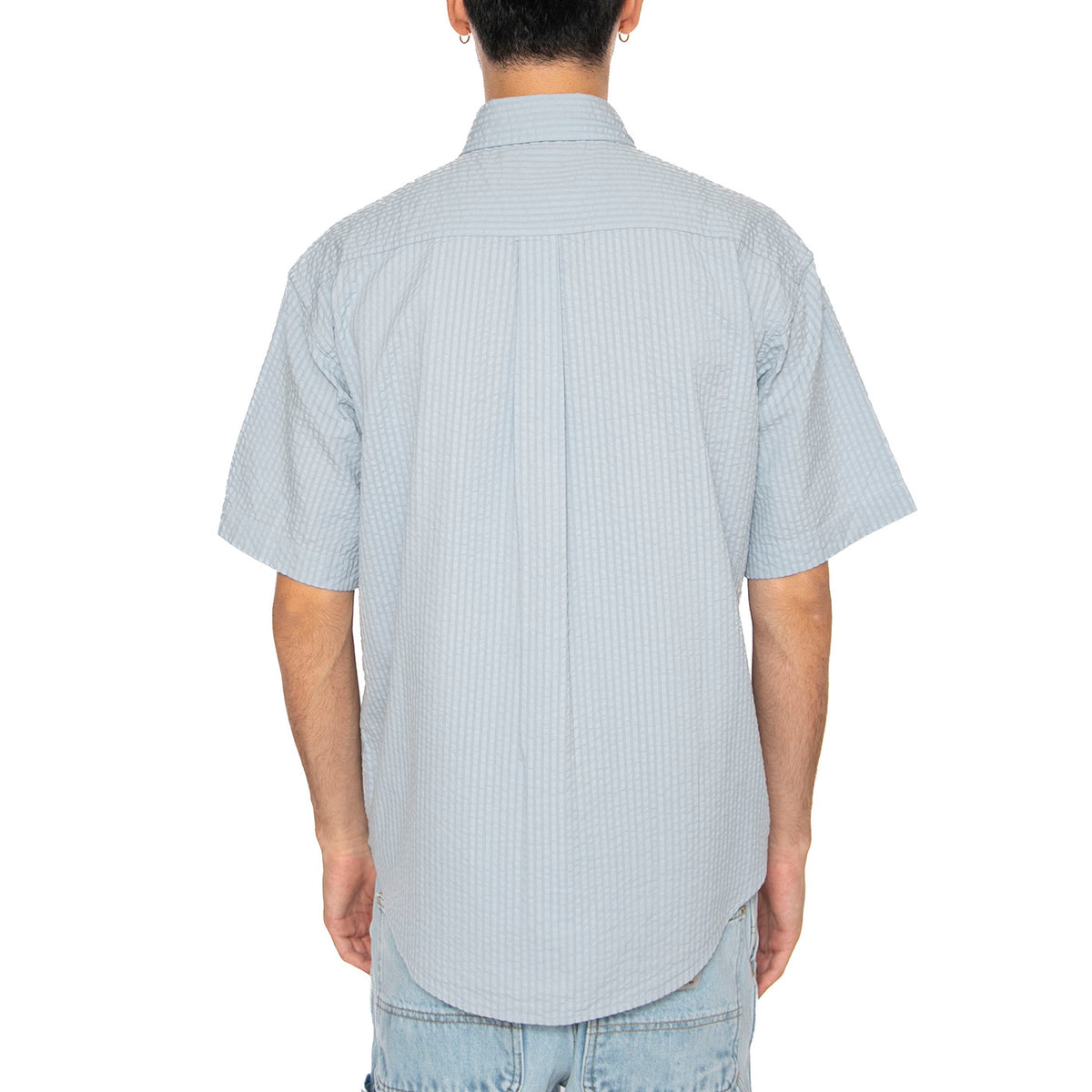 S/S Toland Shirt Toland Stripe, Blue Fog - Camicia Maniche Corte Uomo Blu I035151.31SXX . CARHARTT WIP 
