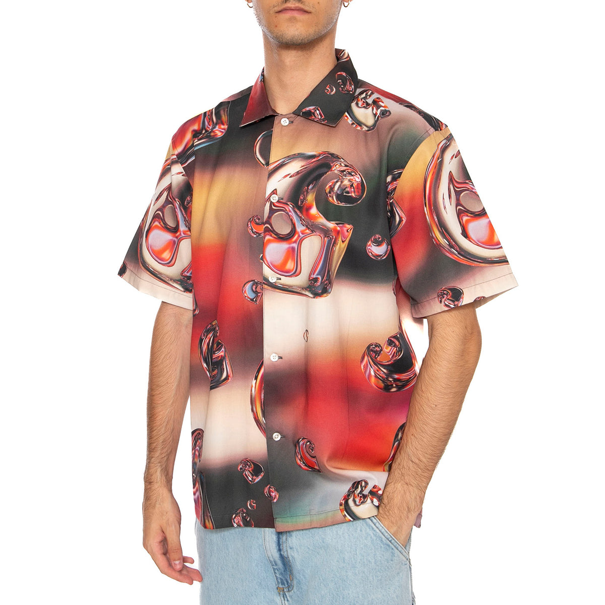 S/S Solar Chrome Shirt Solar Chrome - Camicia Maniche Corte Uomo Multicolore I035155.32LXX . CARHARTT WIP 
