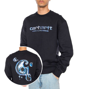 Solar Chrome Sweat Dark Navy - Felpa Girocollo Uomo Blu I035189.1CXX . CARHARTT WIP 