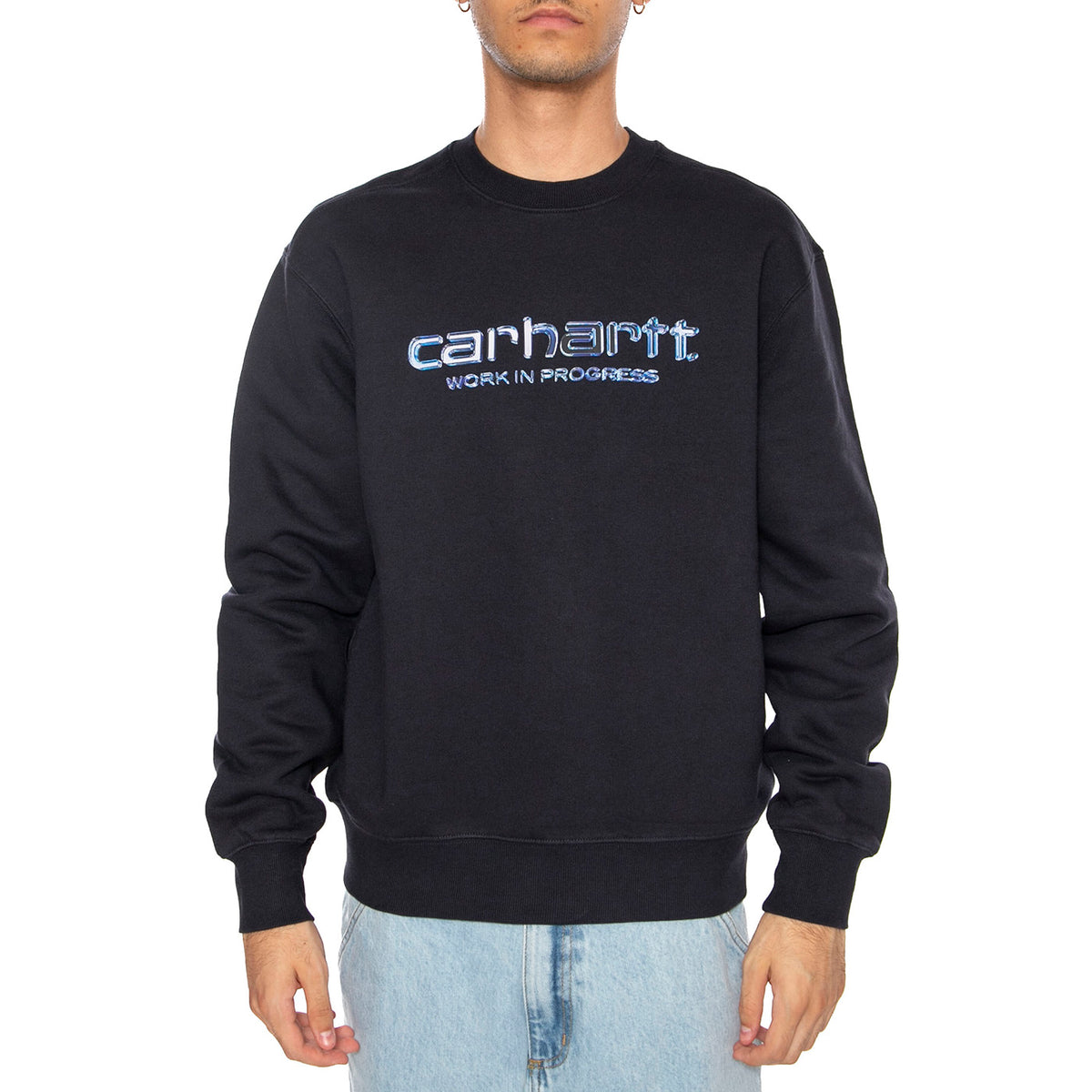 Solar Chrome Sweat Dark Navy - Felpa Girocollo Uomo Blu I035189.1CXX . CARHARTT WIP 