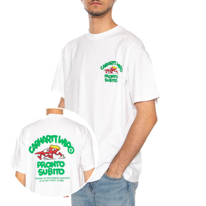 S/S Pronto T-Shirt White - Maglietta Girocollo Uomo Bianca I035195.02XX . CARHARTT WIP 