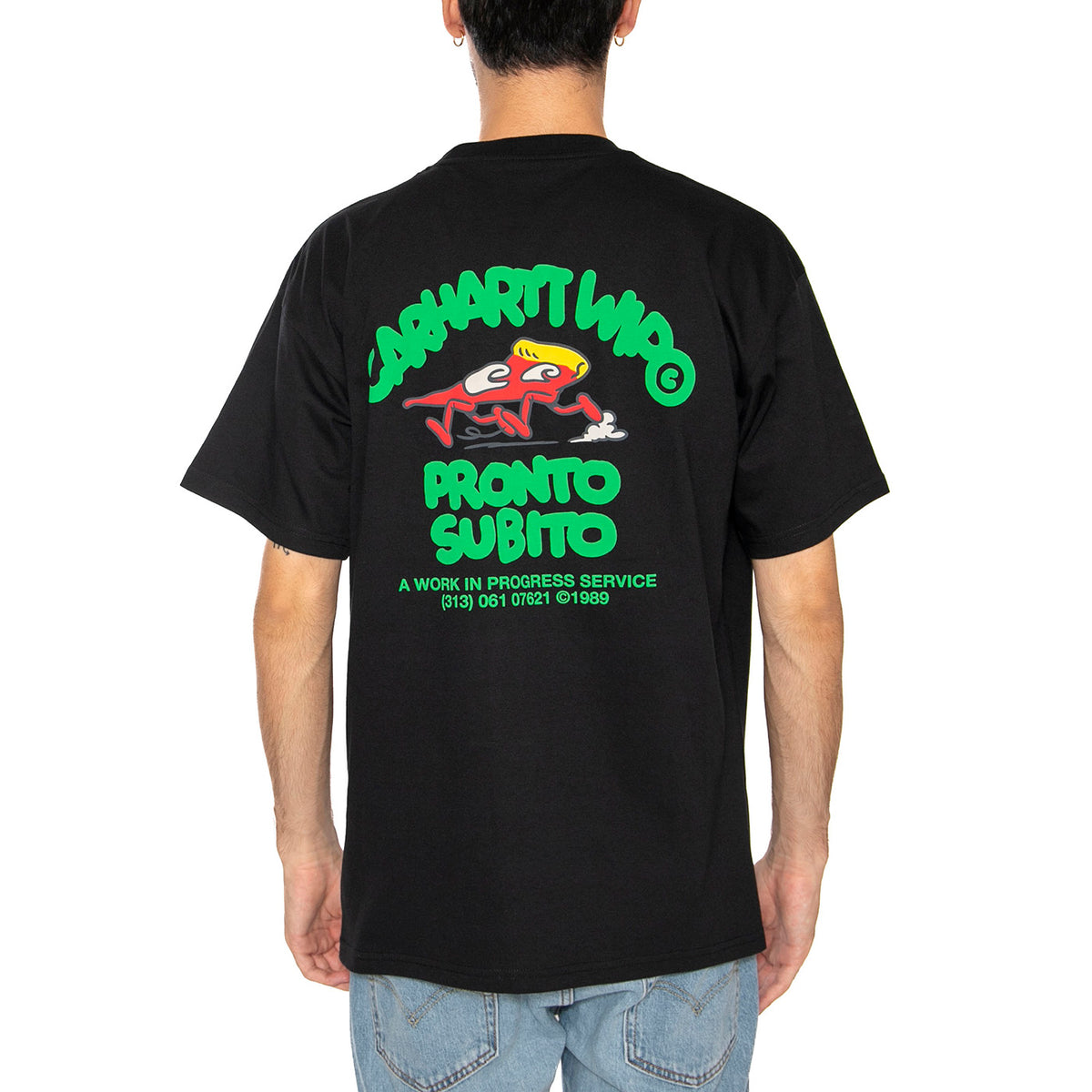S/S Pronto T-Shirt Black - Maglietta Girocollo Uomo Nera I035195.89XX . CARHARTT WIP 