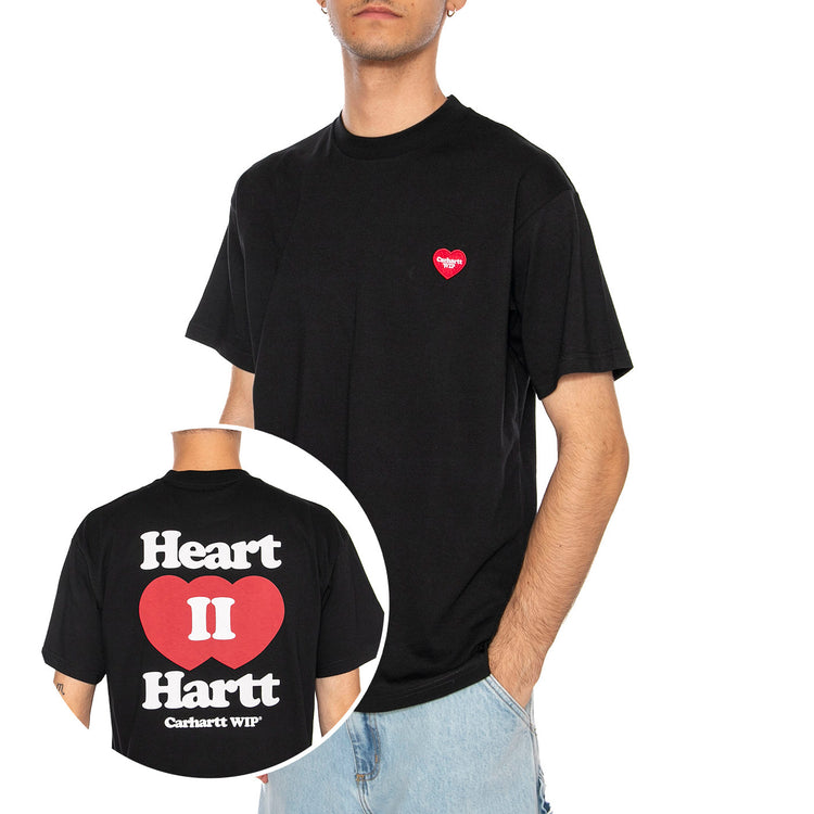 S/S Heart II Hartt T-Shirt Black - Maglietta Girocollo Nera I035203.89XX . CARHARTT WIP 
