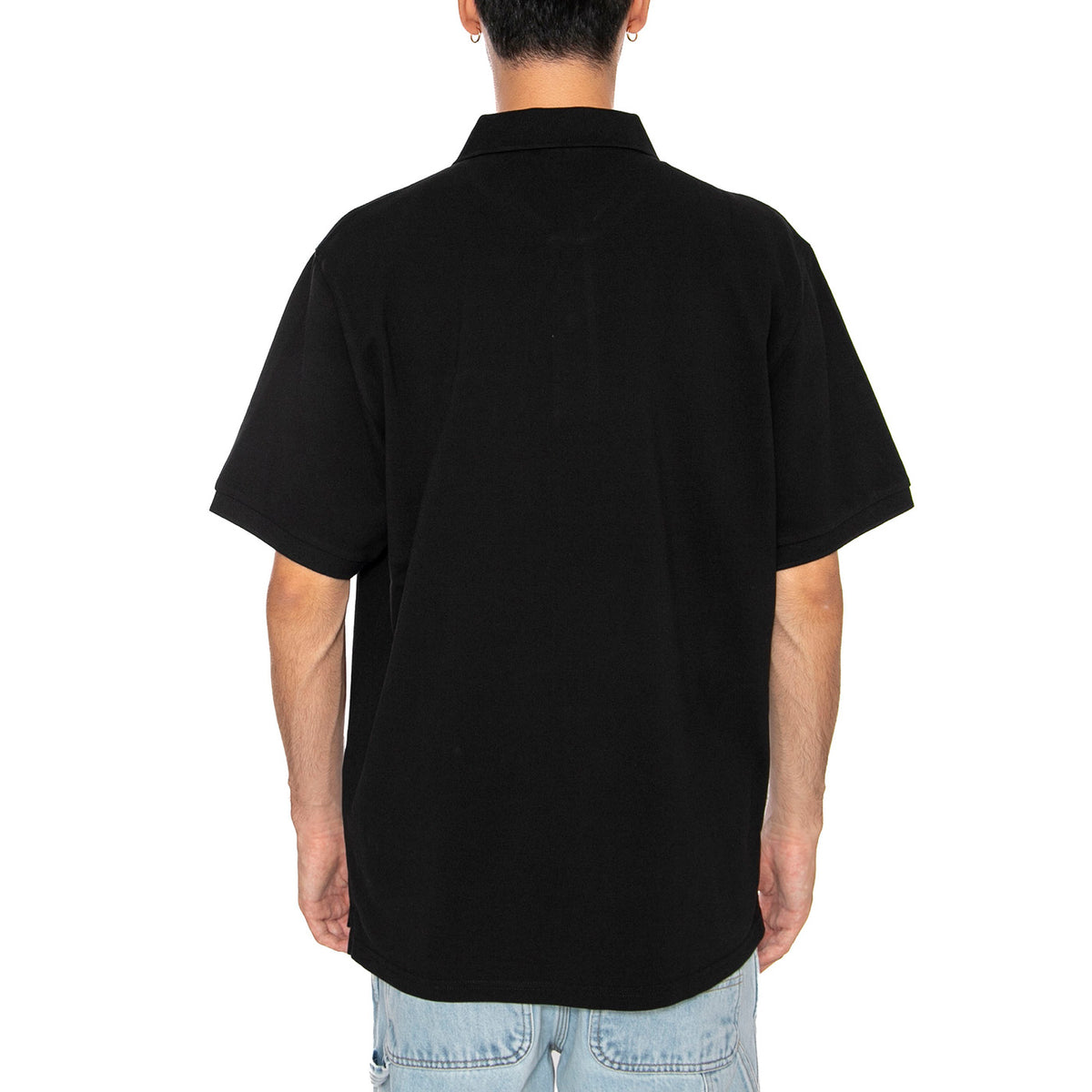 S/S Carhartt Script Polo Black / White - Polo Uomo Nera I035231.0D2XX . CARHARTT WIP 