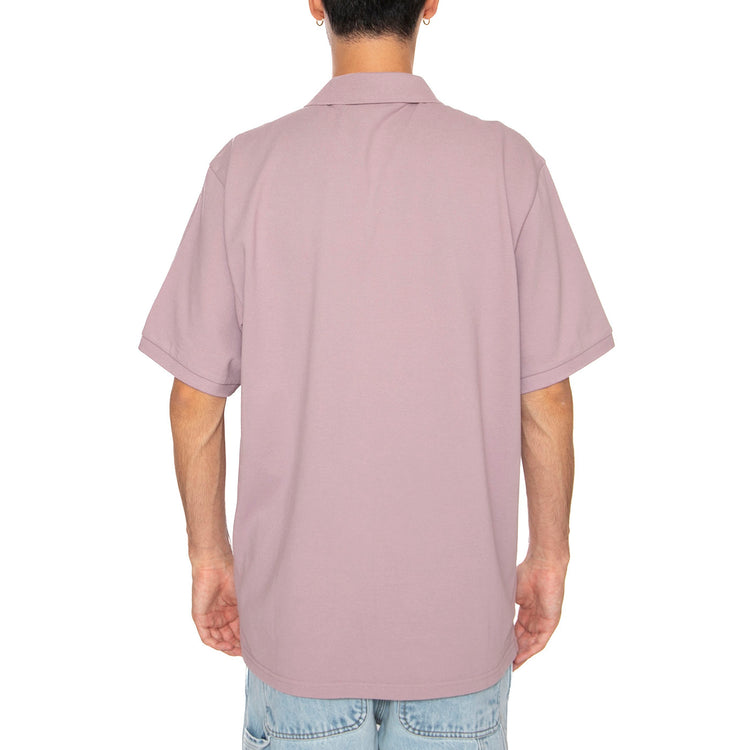 S/S Carhartt Script Polo Pink Fog / White - Polo Uomo Viola I035231.31MXX . CARHARTT WIP 