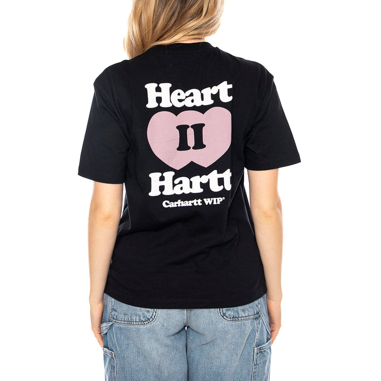 W' S/S Heart II T-Shirt -- Maglietta Donna Nera Carhartt WIP I035259-4T9-BLK . CARHARTT WIP 