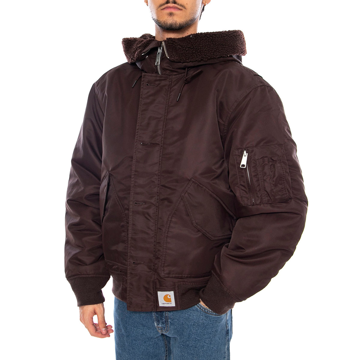 Hd Oltera Bomber Palisander / Angelite - Giacca con Cappuccio Uomo Marrone I035309.3ACXX . CARHARTT WIP 