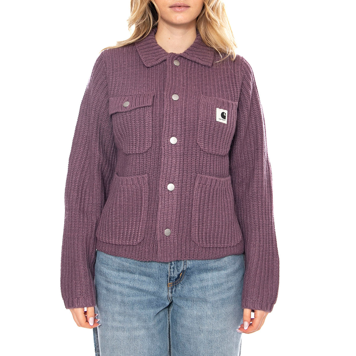 W Michigan Sweater Cardigan - Phlox - Cardigan Donna I035379_33I_XX . CARHARTT WIP 