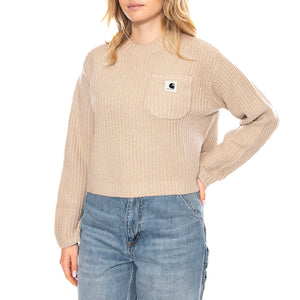 W Mira Sweater - Beige - Maglione Girocollo a Coste Donna I035382_2LP_XX . CARHARTT WIP 