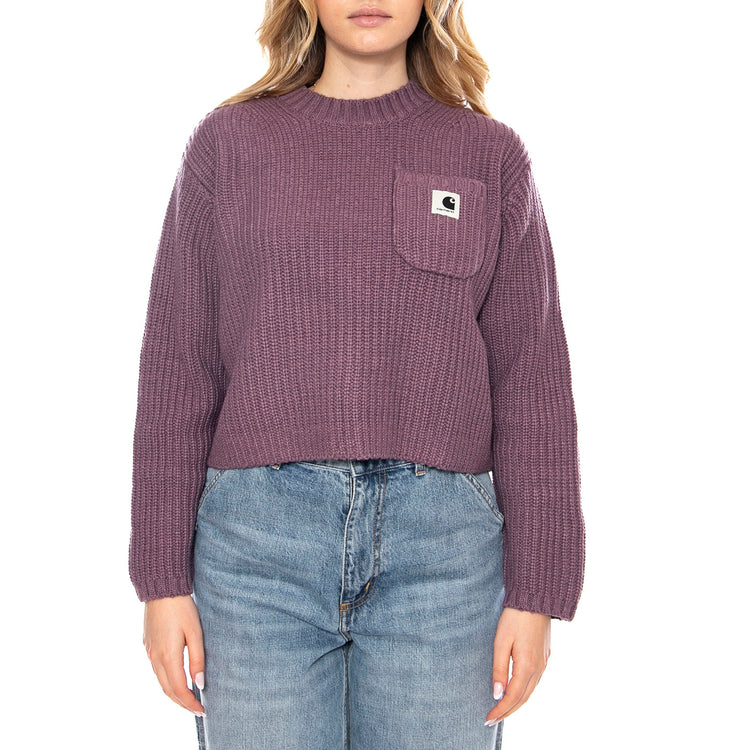 W Mira Sweater - Viola - Maglione Girocollo a Coste Donna I035382_33I_XX . CARHARTT WIP 