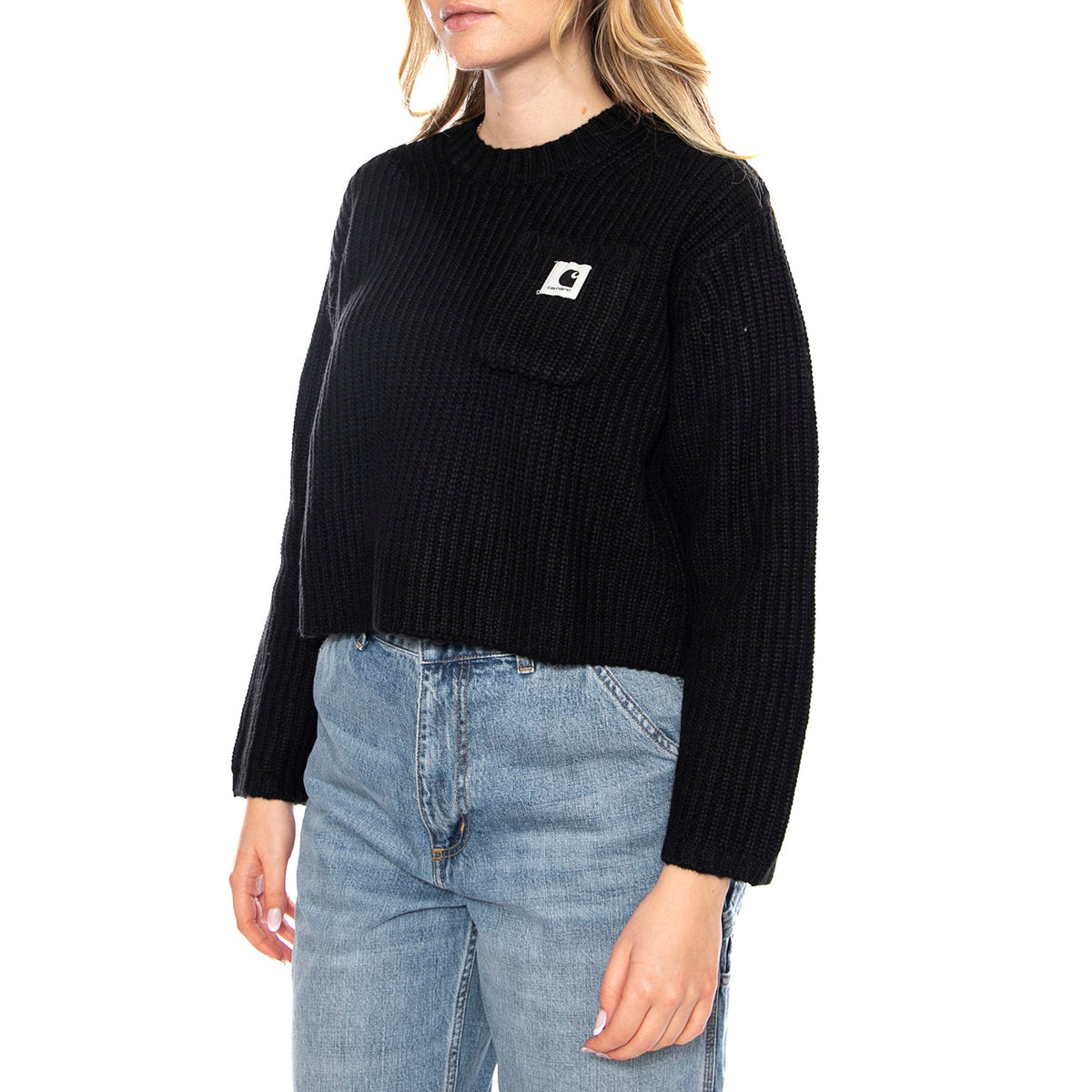 W Mira Sweater - Nero - Maglione Girocollo a Coste Donna I035382_89_XX . CARHARTT WIP 