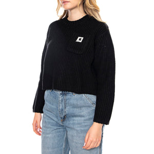 W Mira Sweater - Nero - Maglione Girocollo a Coste Donna I035382_89_XX . CARHARTT WIP 