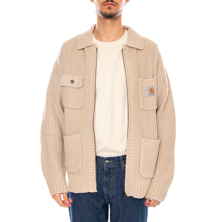 Chore Knit Jacket Fleur De Sel - Cardigan in Maglia Beige I035399.2LPXX . CARHARTT WIP 