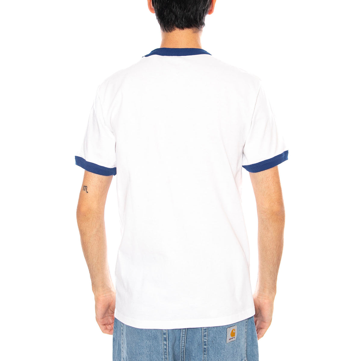 S/S Connection Script Ringer T-S White / Wolfsbane - Maglietta  Girocollo Uomo Bianca I035429.3DL4G . CARHARTT WIP 
