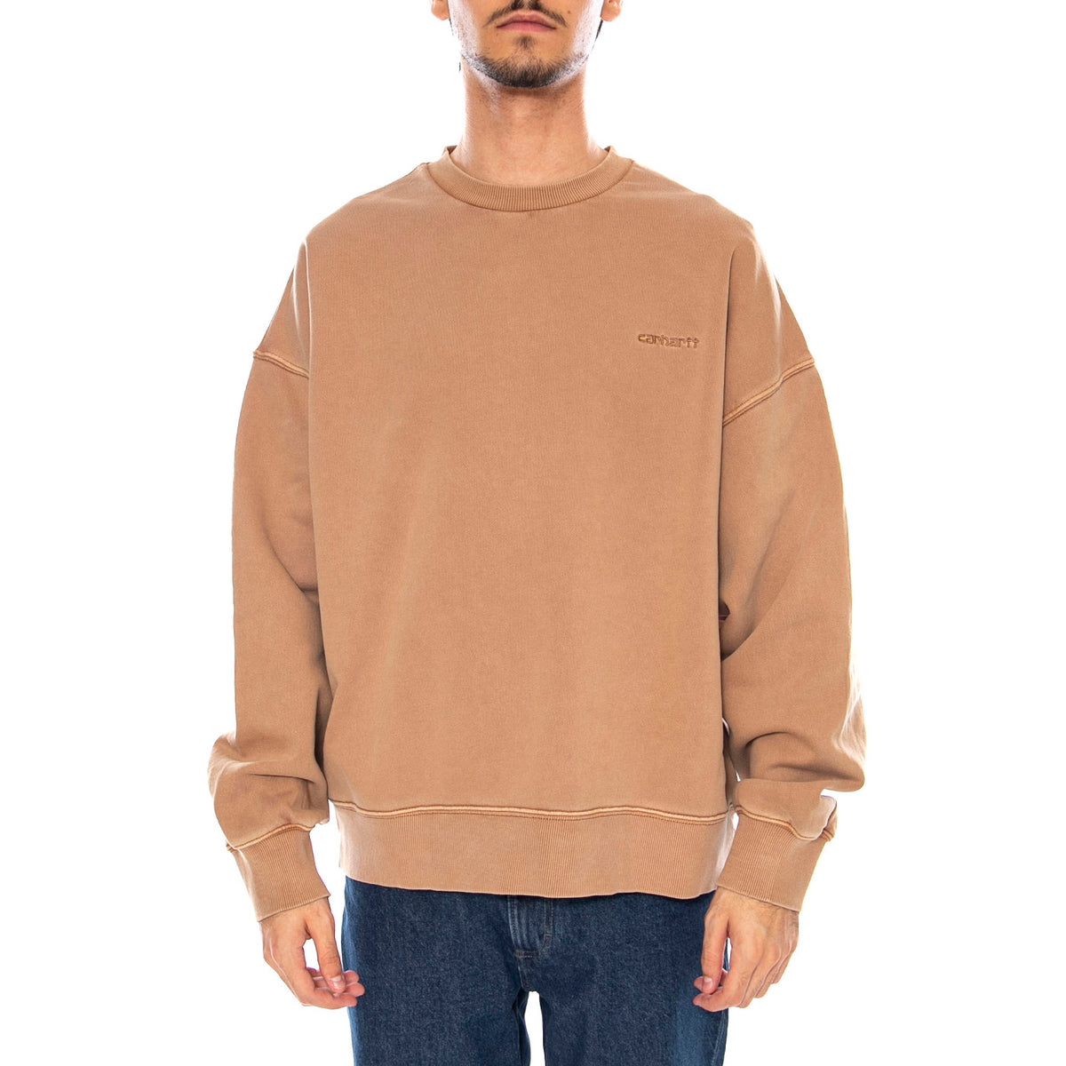 Benton Sweat Peanut - Felpa Girocollo Uomo Beige I035436.2FSGD . CARHARTT WIP 