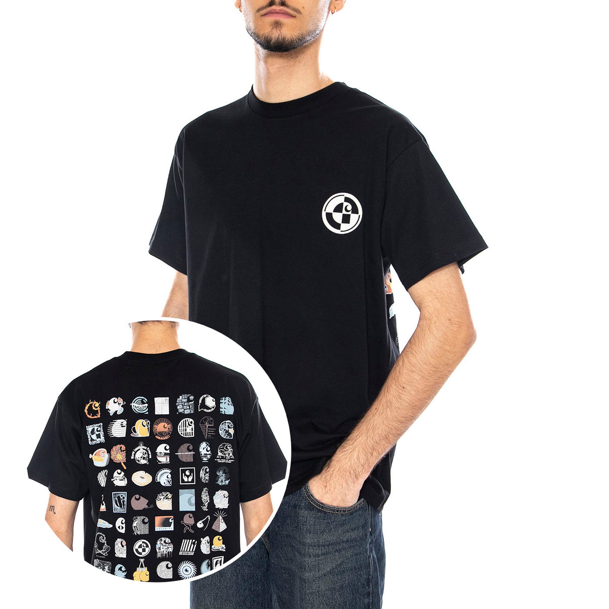 S/S C Logo Archive T-Shirt -- Maglietta Uomo Nera I035439.89XX . CARHARTT WIP 