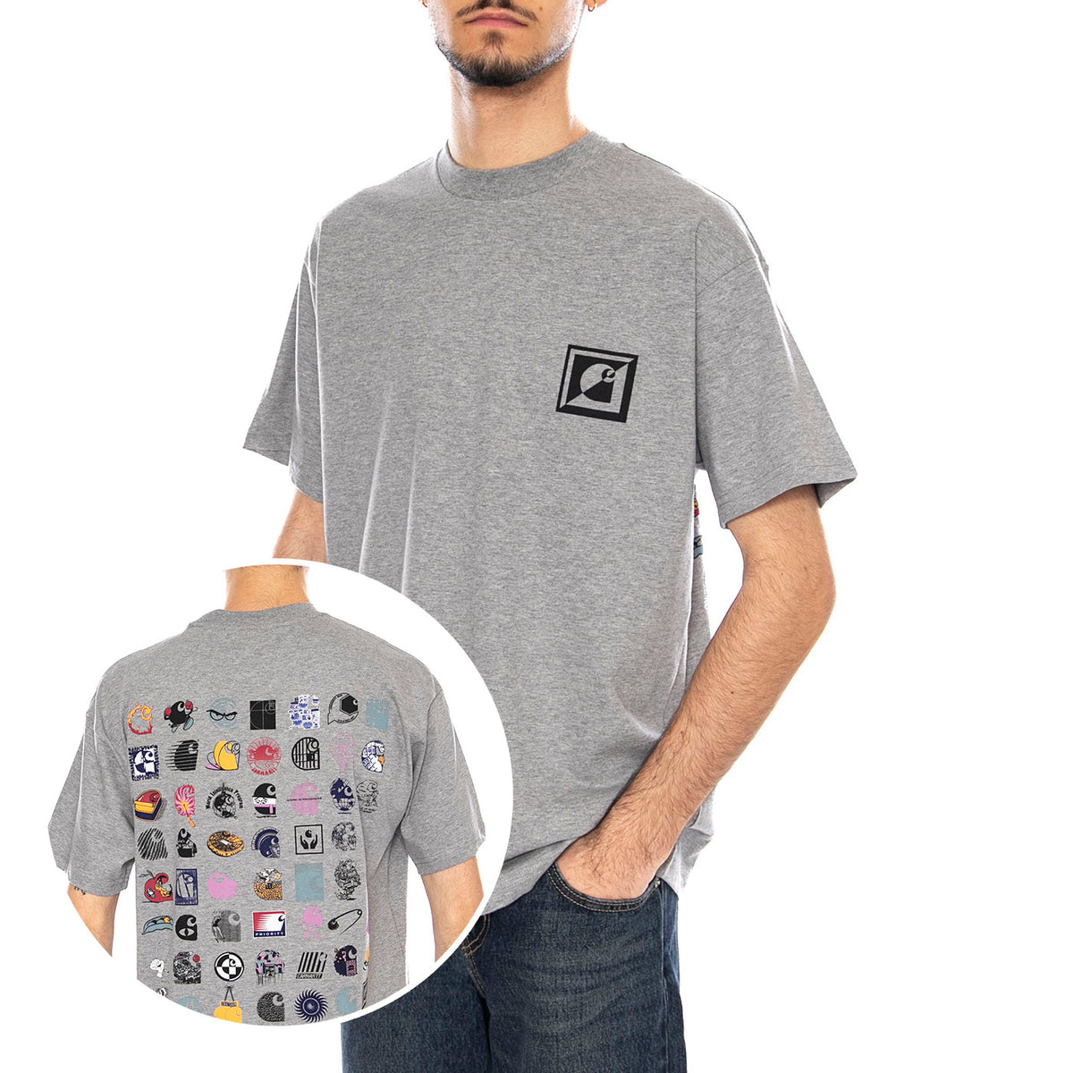 S/S C Logo Archive T-Shirt -- Maglietta Uomo Grigia I035439.V6XX . CARHARTT WIP 