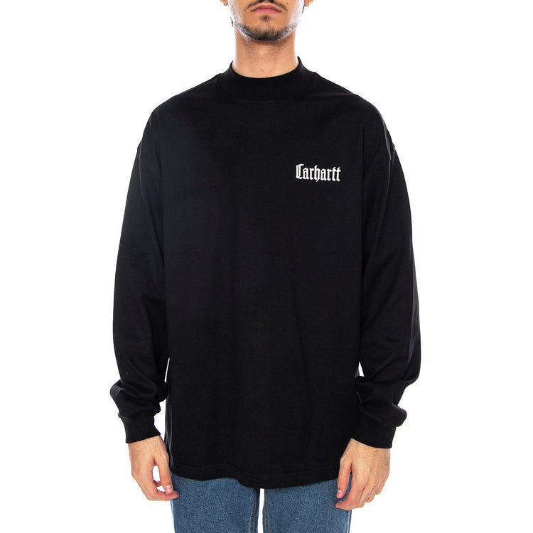 L/S Schooling Mockneck T-Shirt Black / Wax - Maglietta Girocollo Maniche Lunghe Uomo Nera I035447.K02XX . CARHARTT WIP 