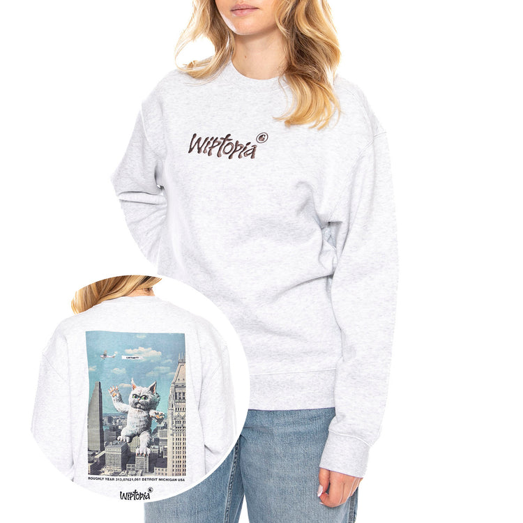 W Wiptopia Script Sweatshirt - Grigia - Felpa Donna I035515_3F2_XX . CARHARTT WIP 