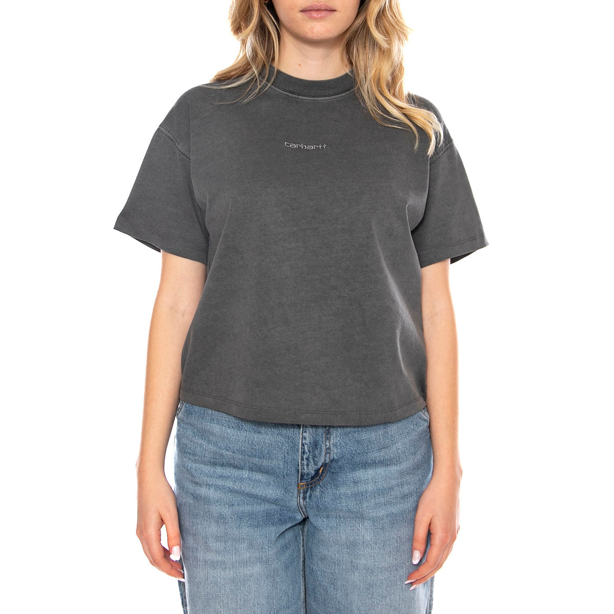 W S/S Benton T-Shirt - Grigia - Maglietta Donna I035528_87_GD . CARHARTT WIP 