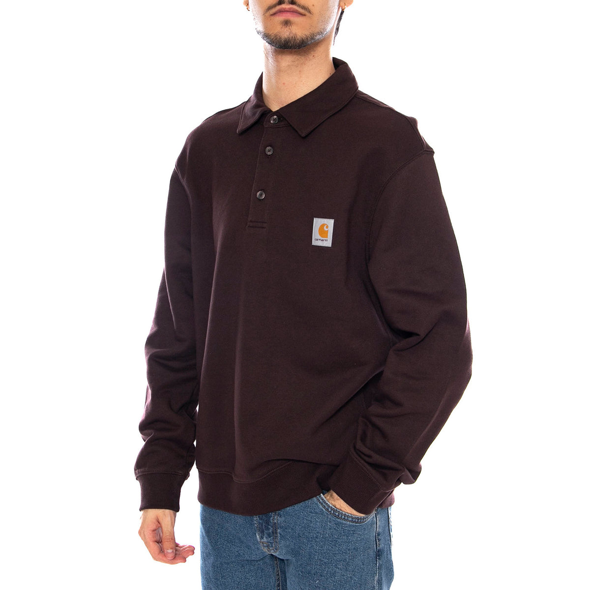 Polo Sweat Palisander - Polo Felpa Maniche Lunghe Uomo Marrone I035532.33HXX . CARHARTT WIP 
