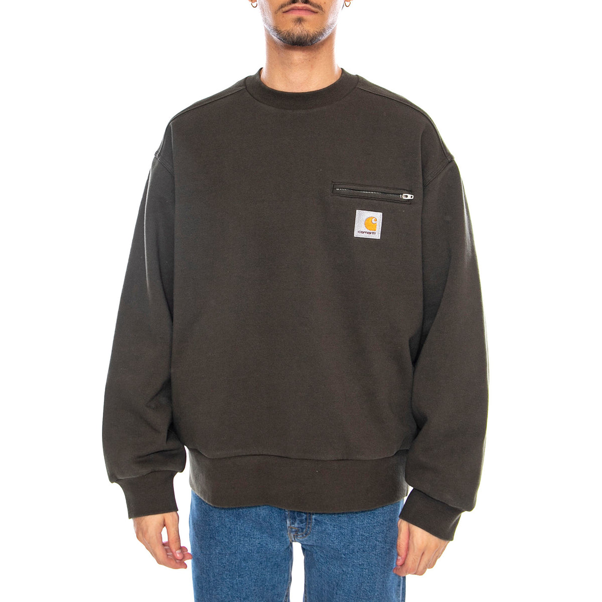 Detroit Sweat Olive - Felpa Girocollo Uomo Verde I035547.4906 . CARHARTT WIP 