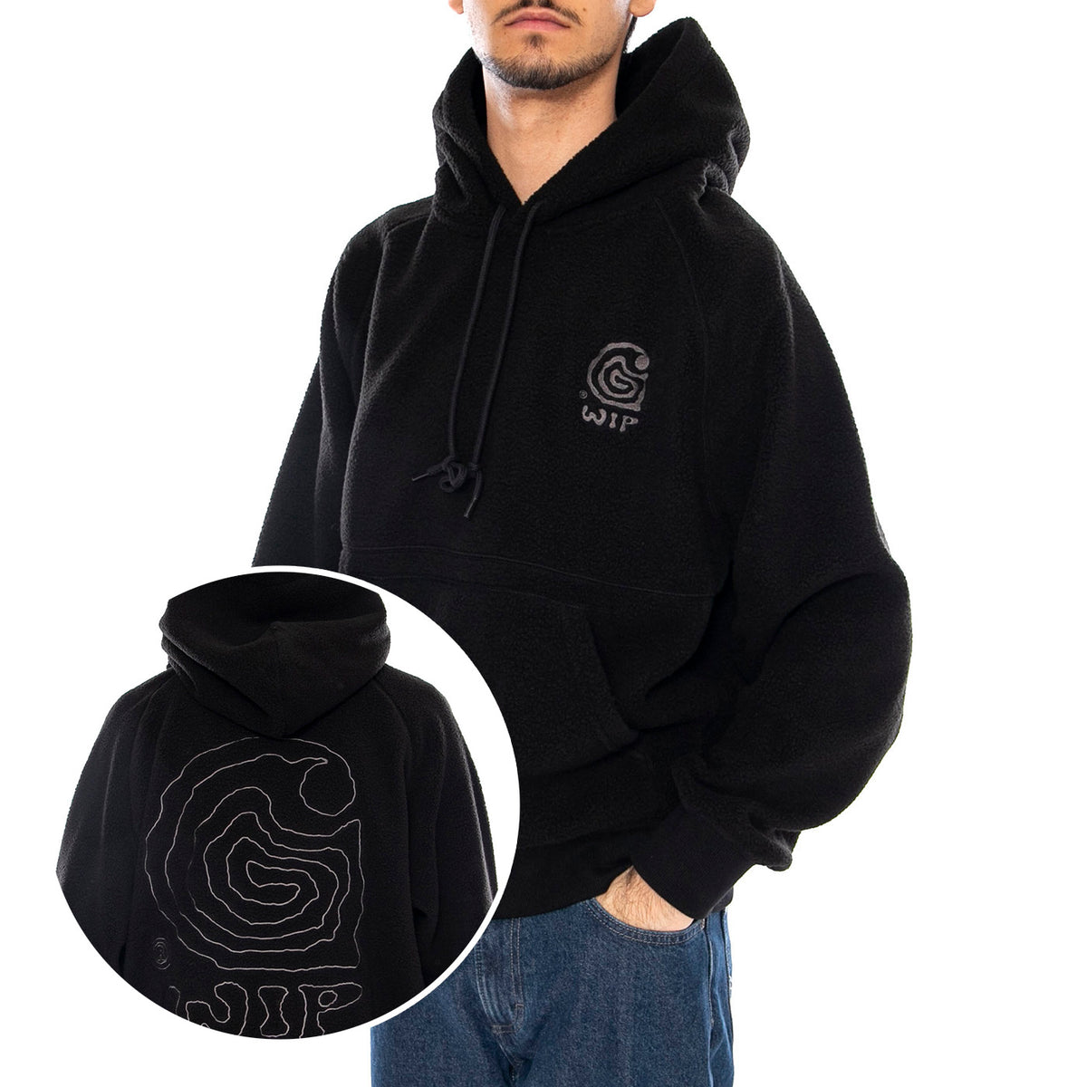 Hooded Helix Sweat Black / Porphyry - Felpa con Cappuccio Uomo Nera I035598.39SXX . CARHARTT WIP 