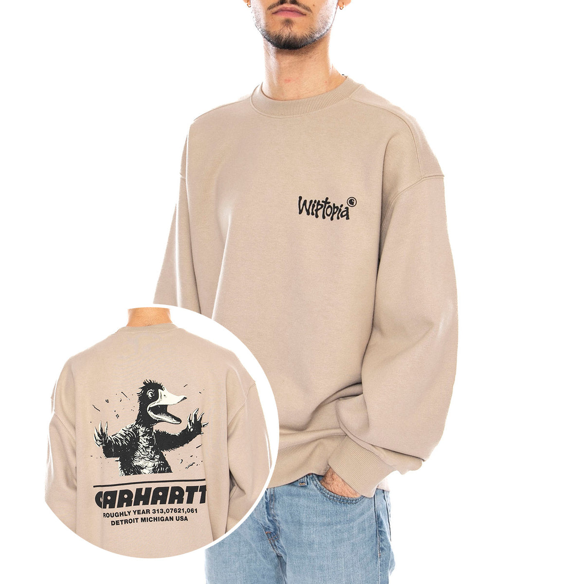 Wiptopia Sweat Wall -- Felpa Uomo Beige I035644.G1XX . CARHARTT WIP 