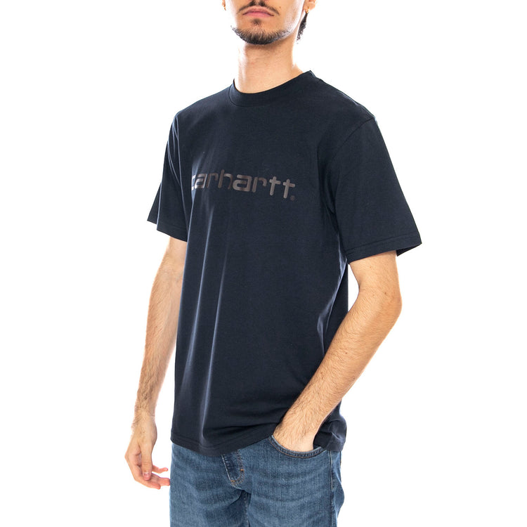 S/S Script T-Shirt Deep Night / Palisander - Maglietta Girocollo Uomo Blu Scuro I035700.38CXX . CARHARTT WIP 