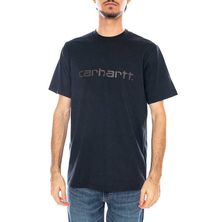 S/S Script T-Shirt Deep Night / Palisander - Maglietta Girocollo Uomo Blu Scuro I035700.38CXX . CARHARTT WIP 