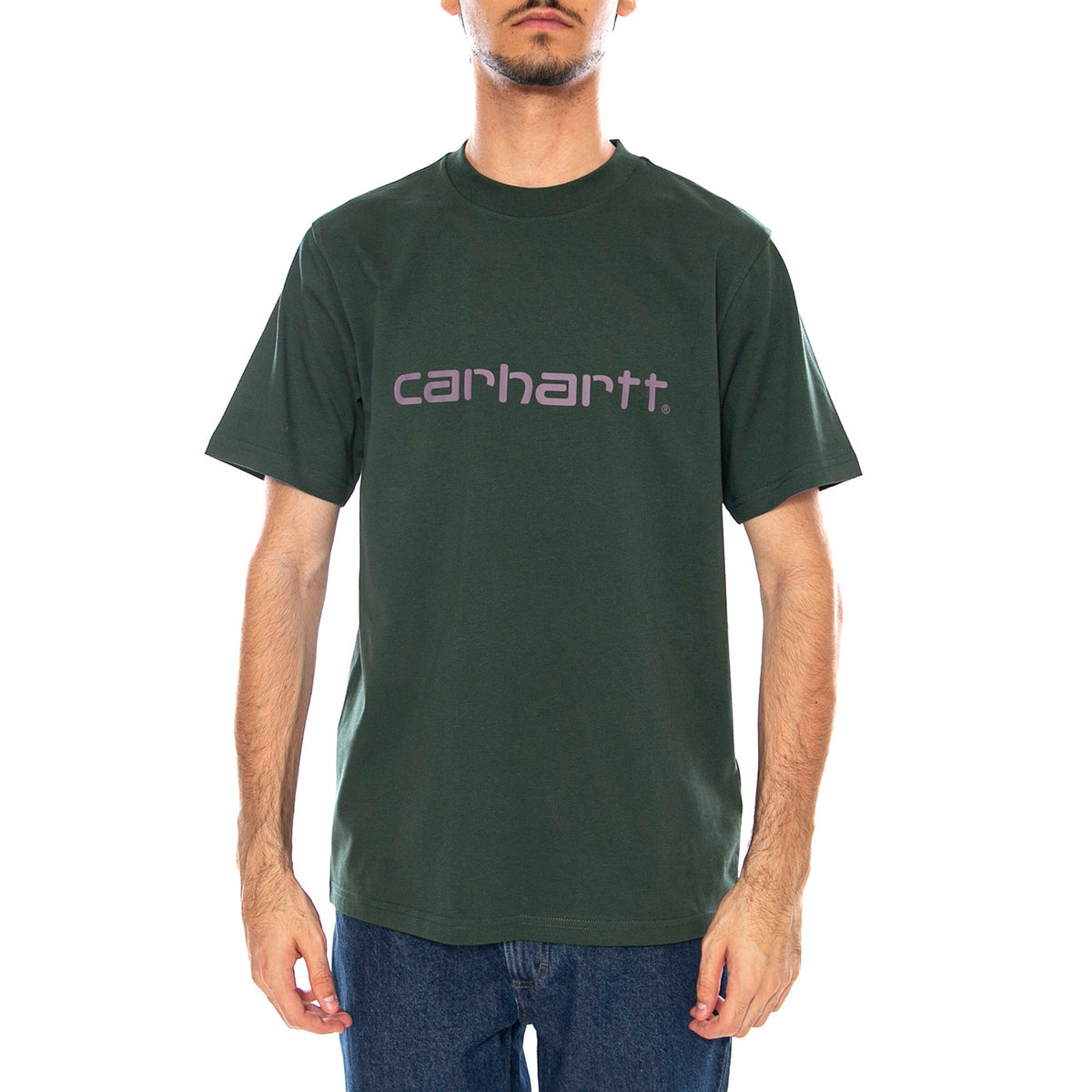 S/S Script T-Shirt Sycamore Tree / Phlox - Maglietta Girocollo Uomo Verde I035700.38EXX . CARHARTT WIP 