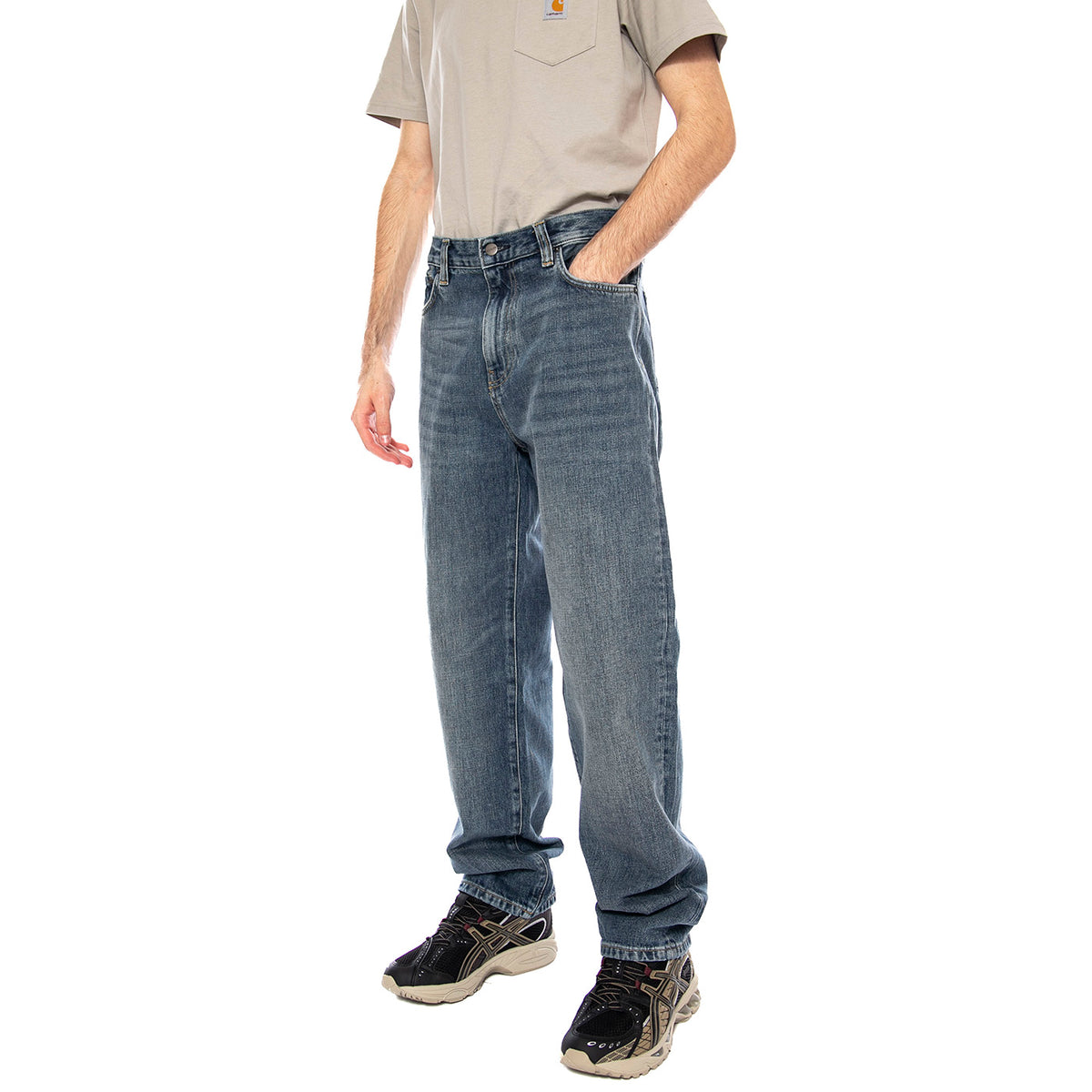 Aaron Pant Blue Denim -- Jeans Uomo Blu I035879.014L . CARHARTT WIP 