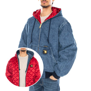 50 Years Anniversary OG Active Jacket Denim Blue / USA Red - Giacca Uomo Blu I035966.3FZ12 . CARHARTT WIP 