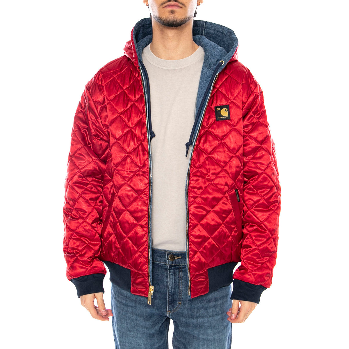 50 Years Anniversary OG Active Jacket Denim Blue / USA Red - Giacca Uomo Blu I035966.3FZ12 . CARHARTT WIP 