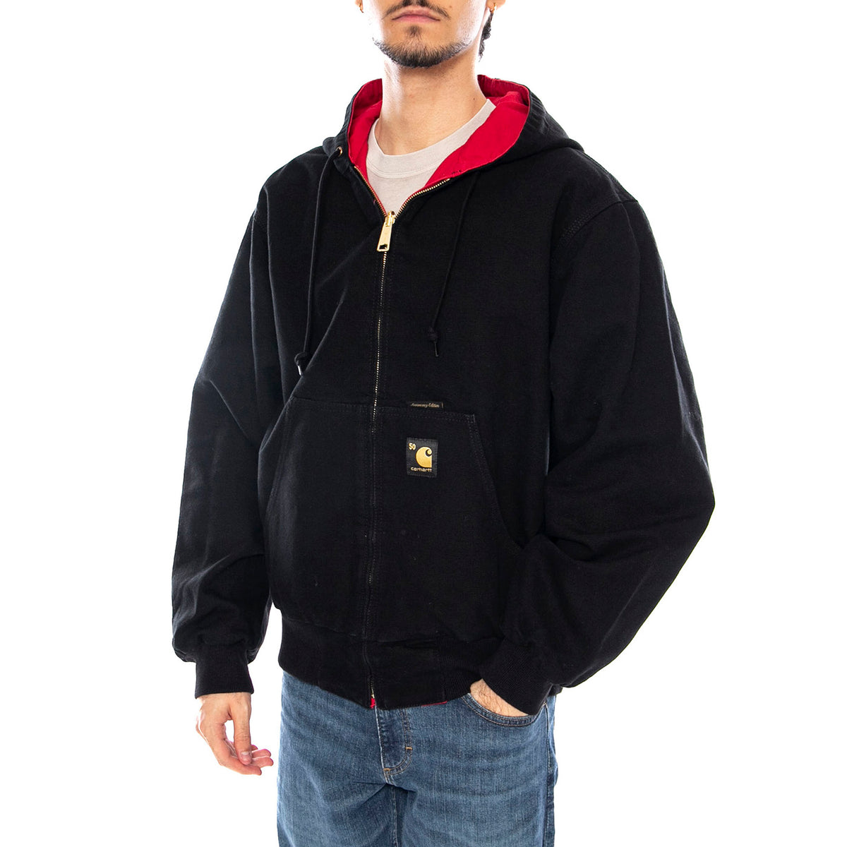 50 Years Anniversary OG Active Jacket Canvas Black / USA Red - Giacca Uomo Rossa I036412.3GJ02 . CARHARTT WIP 
