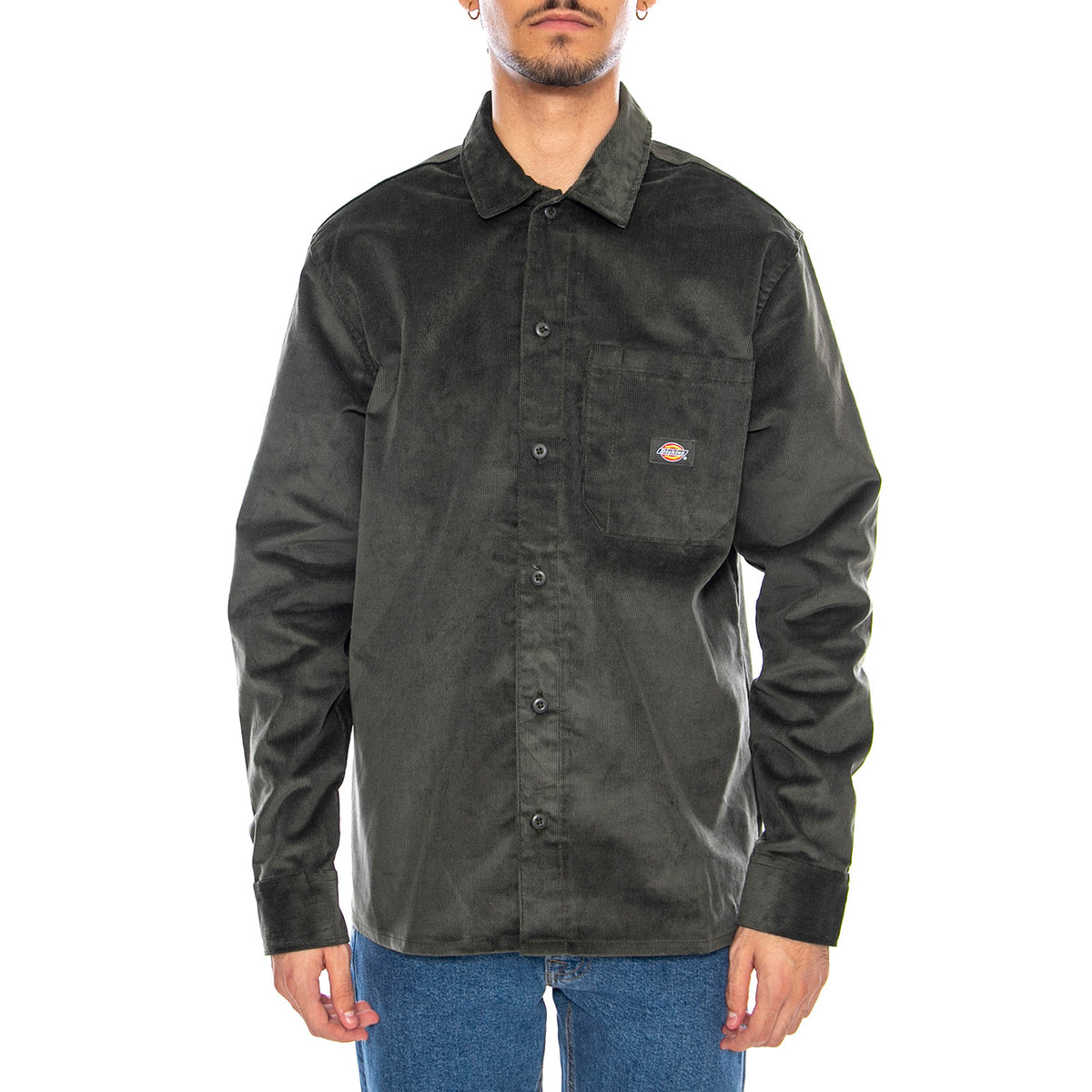Corduroy Shirt LS Olive Green - Camicia in Velluto Verde Uomo DK0A8652OGX1 . DICKIES 