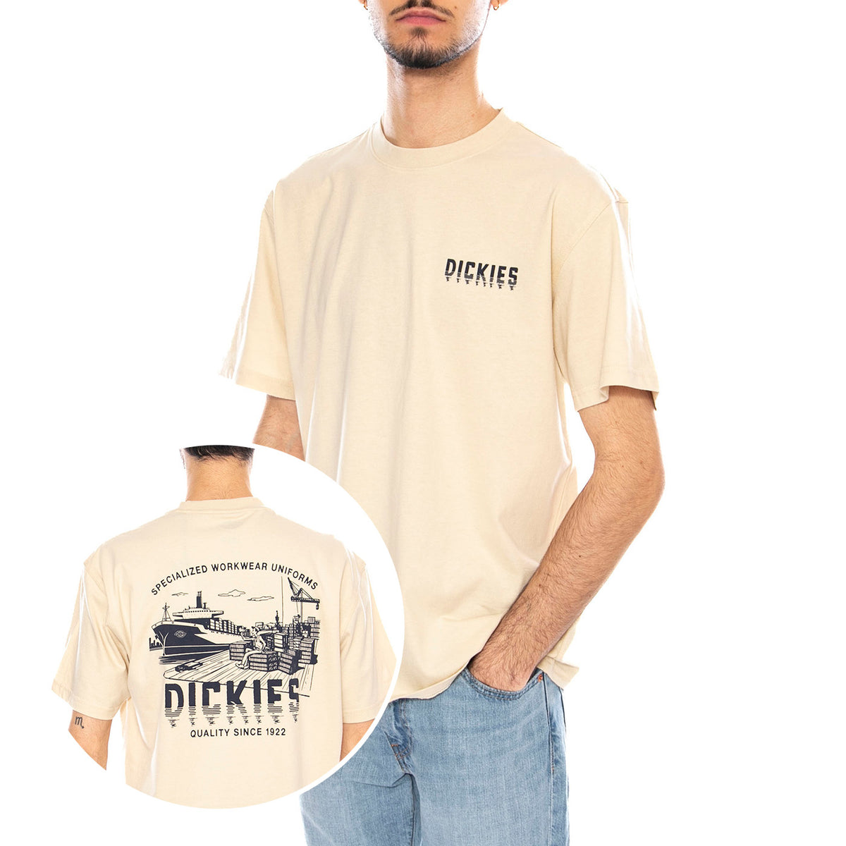 Pelham SS Maglietta -- Maglietta Uomo Beige (Wood Ash) DK0A87QJL171 . DICKIES 