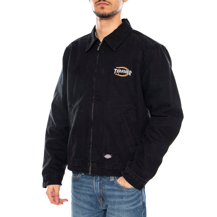Thrasher x Dickies Jacket -- Giacca Uomo Nera DK0A88CEBLK1 . DICKIES 