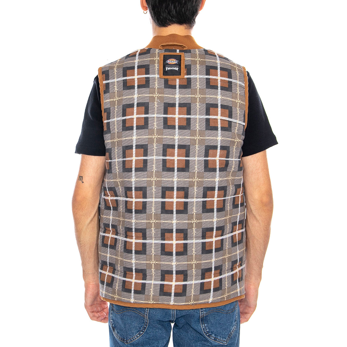 THRASHER X DICKIES Vest Brown Duck - Gilet Smanicato Uomo Marrone DK0A88IT0BD1 . DICKIES 
