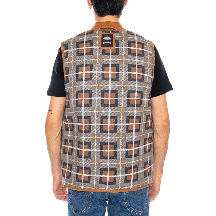 THRASHER X DICKIES Vest Brown Duck - Gilet Smanicato Uomo Marrone DK0A88IT0BD1 . DICKIES 