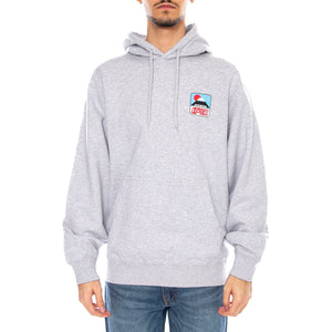 Sunset on Fuji San Hoodie Sweat Grey -- Felpa con Cappuccio Uomo Grigia I035804. DF.67 EDWIN 