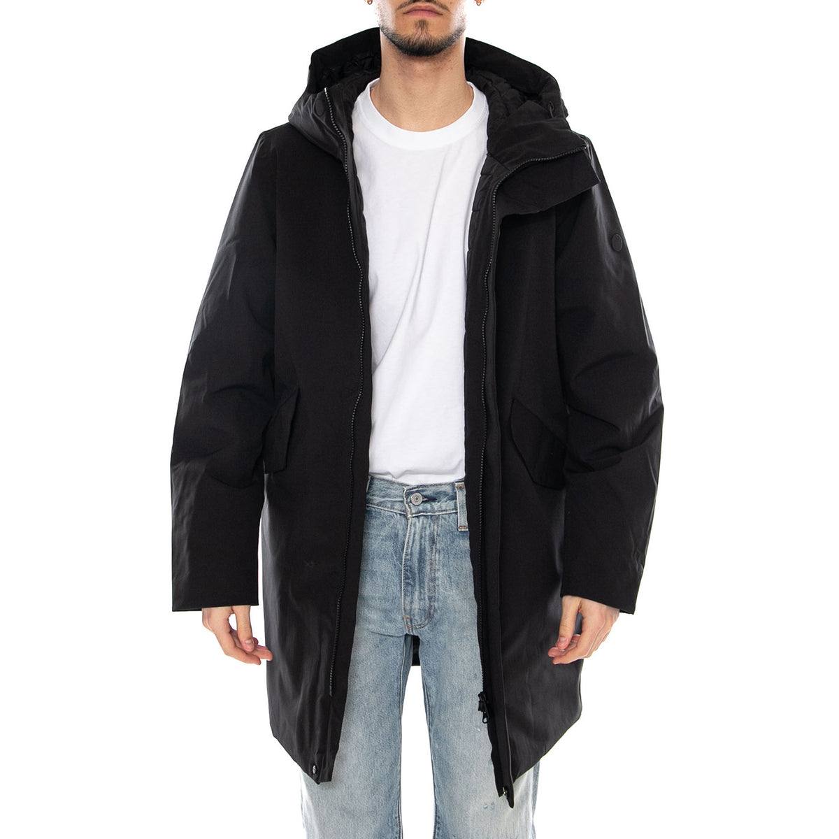 Hjalmar Black Jacket - Giacca con Cappuccio Uomo Nera 331186 110 ELVINE 