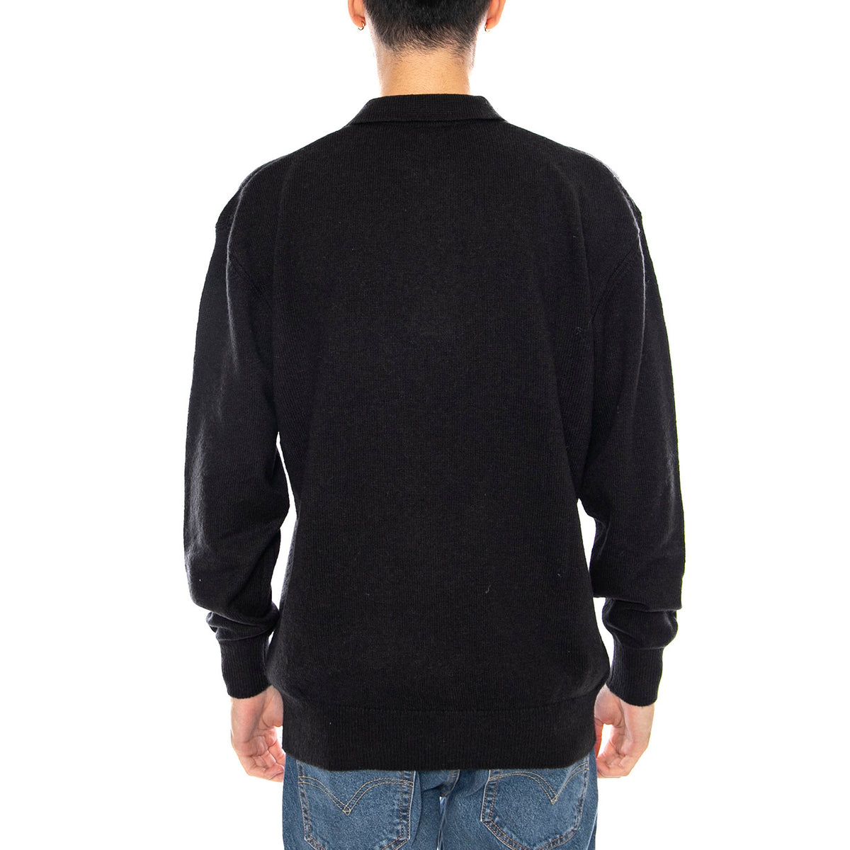 Matson Lambswool Knit - Polo Uomo a Maniche Lunghe Nera F4GFF023 10 FARAH 