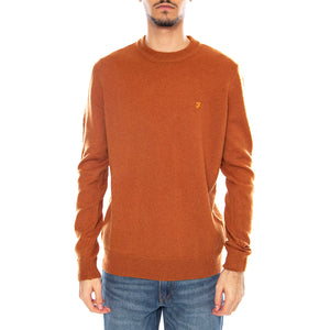 Maidstone Crew Sweat - Felpa Uomo Girocollo Burnt Ochre Ocra F4GFF060 833 FARAH 