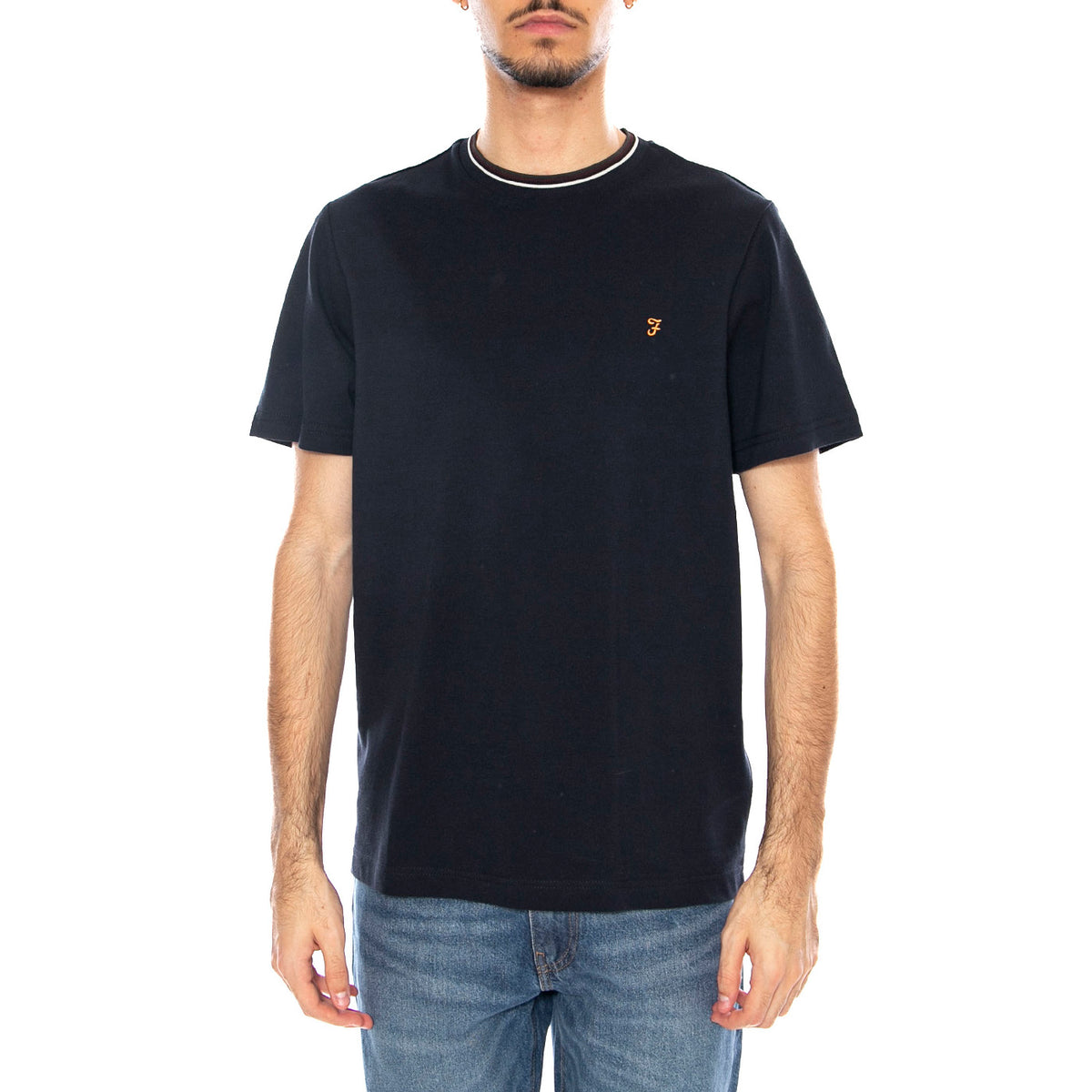 Elton Tee - Maglietta Uomo Girocollo Gold True Navy F4KFF054 412 FARAH 